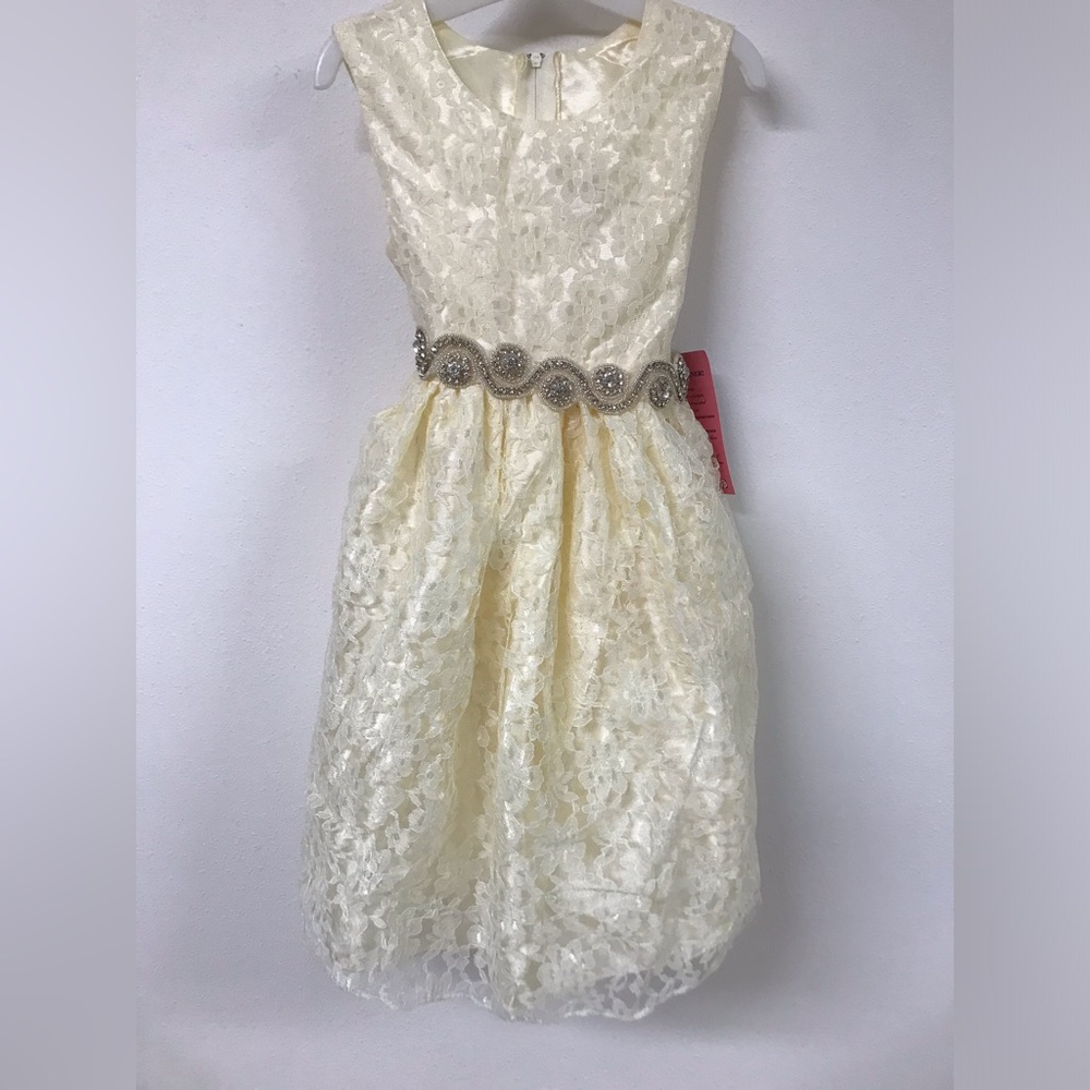 Big Girl Sleeveless Rhinestones Dress Wedding Easter Flower Girl Dress